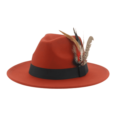 Fedora With Feather Band Detailing For Men & Women -, Fedora , Drestiny , Army Green, Australia, Black, Blue, Canada, Chocolate, Dark Blue, Dark Brown, Dark Green, Dark Orange, Deep Pink, Gender_Men, Gender_Women, Green, Hats, Khaki, Lavender, Light Blue, Light Green, Light Purple, New Zealand, Olive Green, Orange, Pink, Purple, Tomato, United Kingdom, United States, White, Wine Red, Yellow , Drestiny , www.shopdrestiny.com